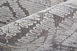 Homeroots 10' X 13' Ivory And Gray Geometric Power Loom Distressed Stain Resistant Area Rug  Polyester 513774