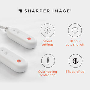 English Elm 1 Queen Heated Mattress Pad White - 60x80x15" Plush Microfiber, 85gsm Embossed, 150g Fill, Cozy Warmth B035P319625