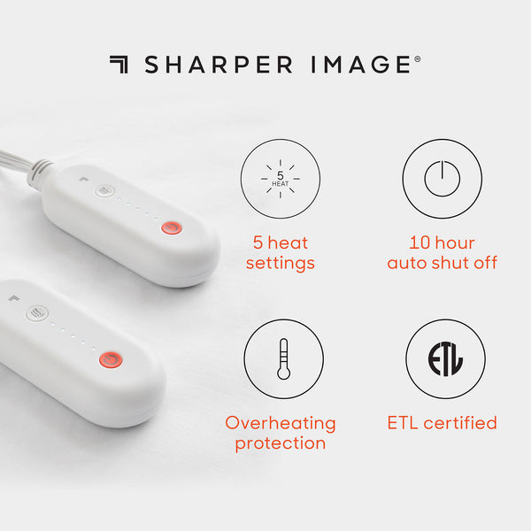 English Elm 1 Cal King Heated Mattress Pad White - 72x84x15 Oversized Plush Microfiber, 150g Fill, Deep Skirt B035P319627