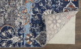 Homeroots 5' X 8' Ivory Gray And Blue Floral Power Loom Distressed Stain Resistant Area Rug  Polypropylene 513818