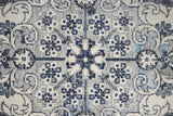 Homeroots 10' Ivory Gray And Blue Floral Power Loom Distressed Stain Resistant Runner Rug  Polypropylene 513823