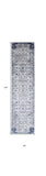 Homeroots 10' Ivory Gray And Blue Floral Power Loom Distressed Stain Resistant Runner Rug  Polypropylene 513823