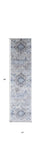 Homeroots 8' Ivory Taupe And Blue Floral Power Loom Distressed Stain Resistant Runner Rug  Polypropylene 513836