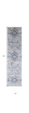 Homeroots 10' Ivory Taupe And Blue Floral Power Loom Distressed Stain Resistant Runner Rug  Polypropylene 513837