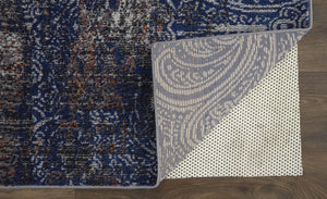 Homeroots 5' X 8' Taupe Blue And Ivory Abstract Power Loom Distressed Stain Resistant Area Rug  Polypropylene 513839