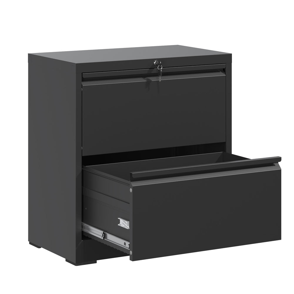 English Elm 2 Drawer Lateral File Cabinet With Lock - Durable Steel Filing Solution For Home Office Organization T2398P272106
