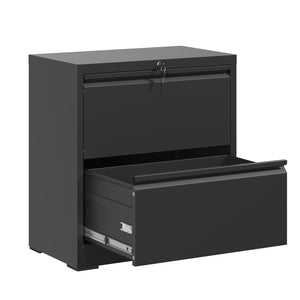 English Elm 2 Drawer Lateral File Cabinet With Lock - Durable Steel Filing Solution For Home Office Organization T2398P272106