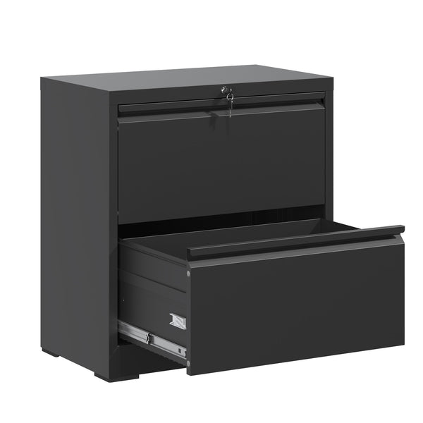 English Elm 2 Drawer Lateral File Cabinet With Lock - Durable Steel Filing Solution For Home Office Organization T2398P272106