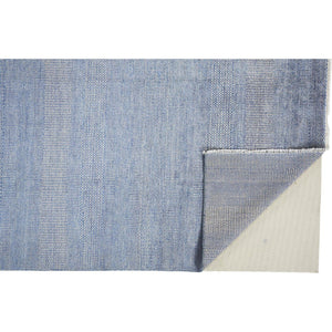 HomeRoots 8' Hand-Knotted Wool Area Rug in Blue and Silver Stripes - Durable, Artisan Craftsmanship for Any Room 8' X 10' 513846
