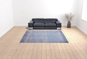 HomeRoots 8' Hand-Knotted Wool Area Rug in Blue and Silver Stripes - Durable, Artisan Craftsmanship for Any Room 9' X 12' 513847