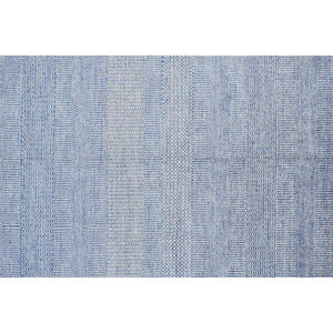 HomeRoots 8' Hand-Knotted Wool Area Rug in Blue and Silver Stripes - Durable, Artisan Craftsmanship for Any Room 10' Runner 513848