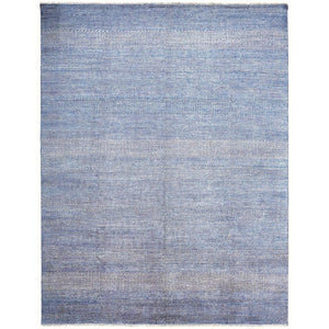 HomeRoots 8' Hand-Knotted Wool Area Rug in Blue and Silver Stripes - Durable, Artisan Craftsmanship for Any Room 12' X 15' 513850