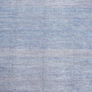 HomeRoots 8' Hand-Knotted Wool Area Rug in Blue and Silver Stripes - Durable, Artisan Craftsmanship for Any Room 2' X 3' 513851