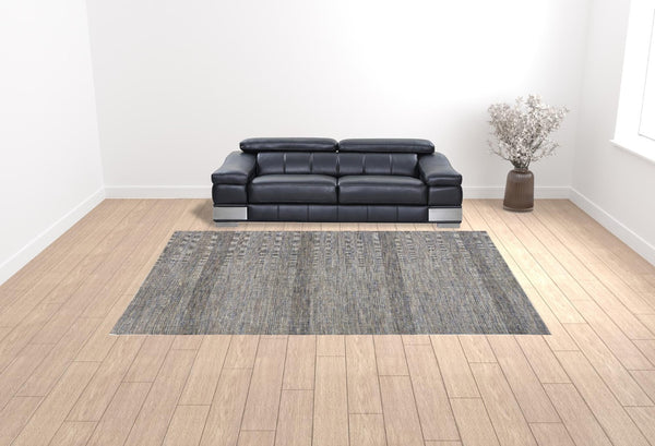 HomeRoots 5' Luxurious Hand-Knotted Wool Shag Area Rug in Silver and Brown – Perfect for Cozy Living Spaces 10' X 13' 513877