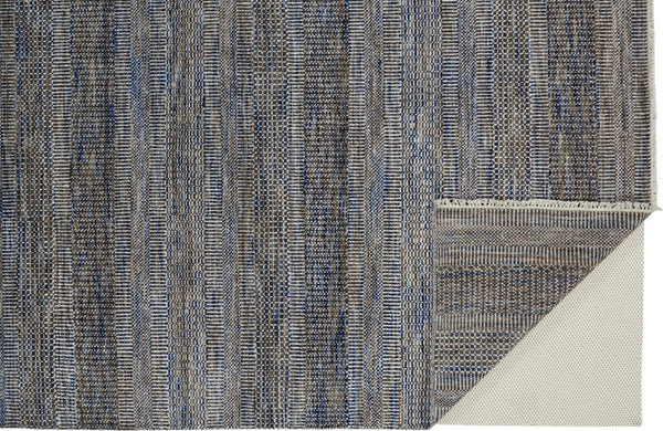 HomeRoots 5' Luxurious Hand-Knotted Wool Shag Area Rug in Silver and Brown – Perfect for Cozy Living Spaces 5' X 8' 513878