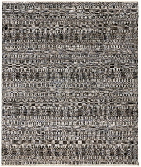 HomeRoots 5' Luxurious Hand-Knotted Wool Shag Area Rug in Silver and Brown – Perfect for Cozy Living Spaces 10' X 13' 513879
