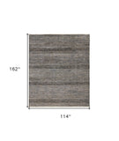 Homeroots 10' X 13' Gray Wool Striped Hand Knotted Area Rug Gray Wool 513879