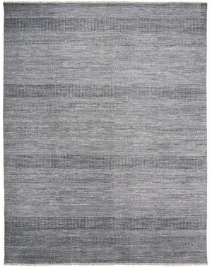 HomeRoots 5' Luxurious Hand-Knotted Wool Shag Area Rug in Silver and Brown – Perfect for Cozy Living Spaces 5' X 8' 513880