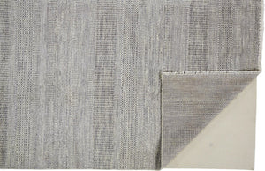 HomeRoots 5' Luxurious Hand-Knotted Wool Shag Area Rug in Silver and Brown – Perfect for Cozy Living Spaces 5' X 8' 513880