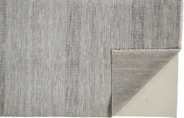 HomeRoots 5' Luxurious Hand-Knotted Wool Shag Area Rug in Silver and Brown – Perfect for Cozy Living Spaces 5' X 8' 513880