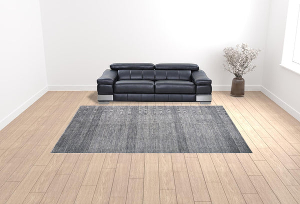 HomeRoots 5' Luxurious Hand-Knotted Wool Shag Area Rug in Silver and Brown – Perfect for Cozy Living Spaces 10' x 13' 513881
