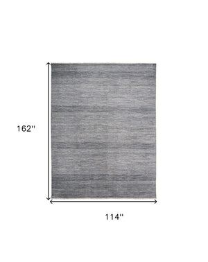 HomeRoots 5' Luxurious Hand-Knotted Wool Shag Area Rug in Silver and Brown – Perfect for Cozy Living Spaces 10' x 13' 513881