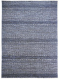 Homeroots 5' X 8' Blue And Gray Wool Striped Hand Knotted Area Rug Blue,Gray Wool 513882