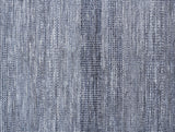 Homeroots 5' X 8' Blue And Gray Wool Striped Hand Knotted Area Rug Blue,Gray Wool 513882