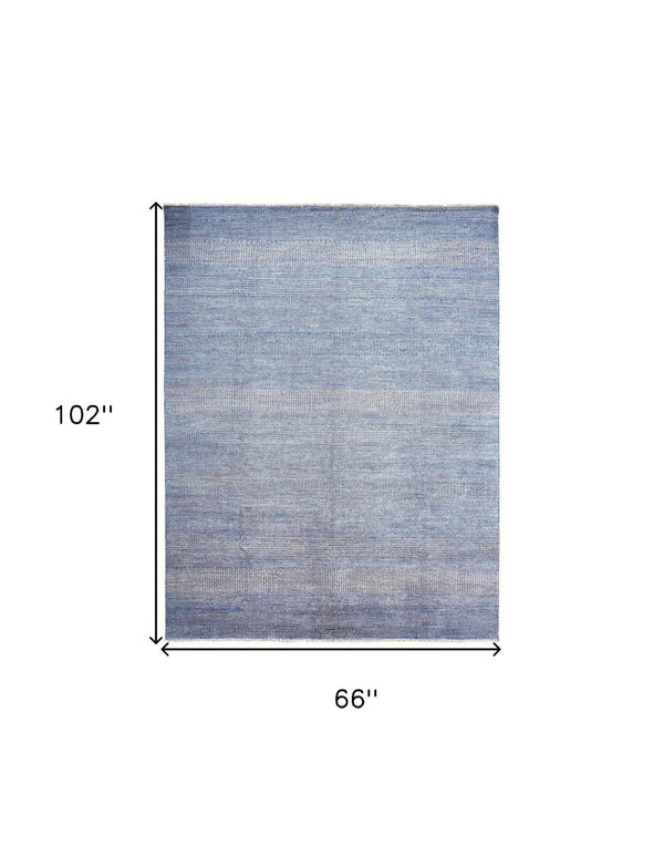 HomeRoots 5' Luxurious Hand-Knotted Wool Shag Area Rug in Silver and Brown – Perfect for Cozy Living Spaces 5' X 8' 513884