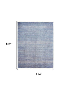 HomeRoots 5' Luxurious Hand-Knotted Wool Shag Area Rug in Silver and Brown – Perfect for Cozy Living Spaces 10' x 13' 513885