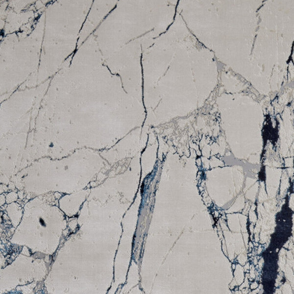 HomeRoots 4' Marble-Inspired Area Rug in Ivory and Blue - Distressed Design for Elegant Home Decor 10' X 13' 513891
