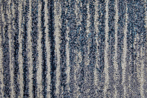HomeRoots 4' Blue and Ivory Striped Area Rug - Distressed Power Loomed Design for Coastal Charm and Style 8' Runner 513900