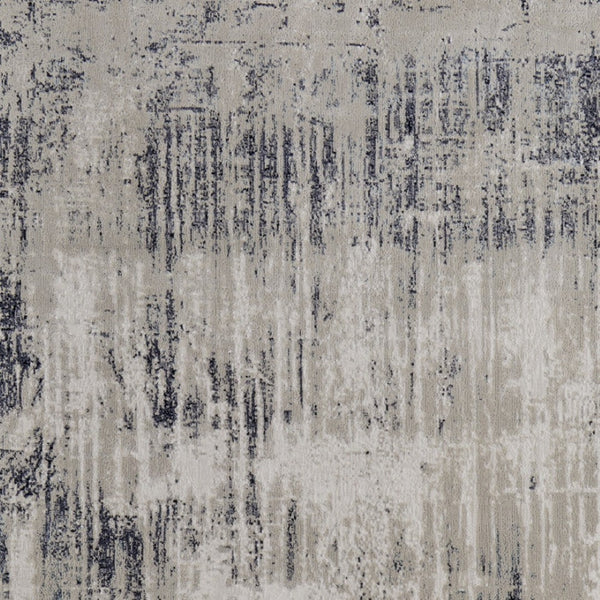 HomeRoots 4' Abstract Tan Blue Ivory Distressed Area Rug - Modern Power Loomed Design for Stylish Interiors 7' X 10' 513905