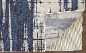 HomeRoots 4' Stylish Ivory and Blue Abstract Area Rug – Durable Power-Loomed Design for Modern Living Spaces 4' X 6' 513910