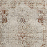 Homeroots 5' X 8' Tan And Ivory Floral Power Loom Distressed Non Skid Area Rug With Fringe  Polypropylene 513950