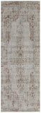 Homeroots 8' Tan Ivory And Orange Floral Power Loom Distressed Runner Rug With Fringe  Polypropylene 513954