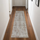 Area Rugs - Tan and Ivory Floral Power Loom Rug with Fringe for Timeless Home Elegance