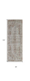 Homeroots 12' Tan Ivory And Orange Floral Power Loom Distressed Non Skid Runner Rug  Polypropylene 513955