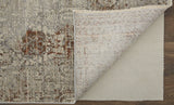 Homeroots 12' X 15' Tan Ivory And Orange Floral Power Loom Distressed Area Rug With Fringe  Polypropylene 513956