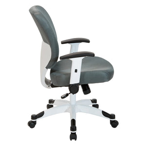 OSP Home Furnishings Padded Managers Chair with Mesh Back Lumbar Support and Ergonomic Synchro Tilt Control 5200W-2M