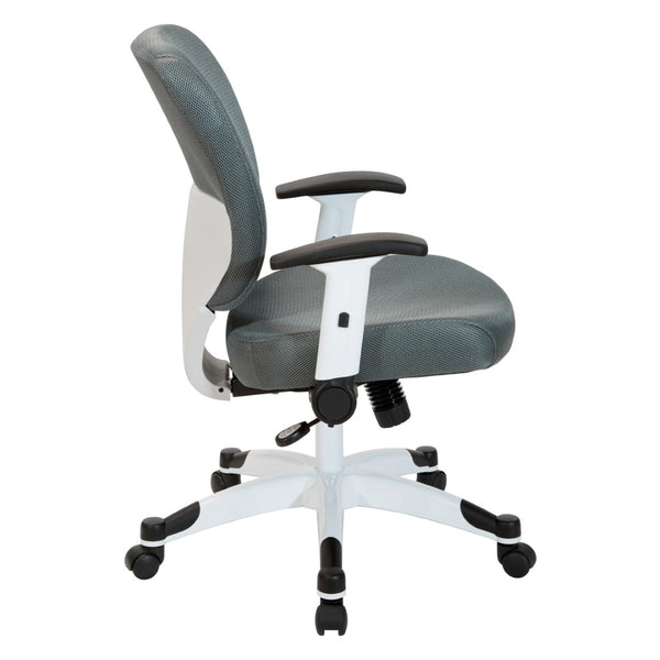 OSP Home Furnishings Padded Managers Chair with Mesh Back Lumbar Support and Ergonomic Synchro Tilt Control 5200W-2M