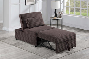 English Elm Contemporary Chocolate Convertible Sleeper Sofa Chair - Corduroy Plush Pull-Out Bed with Pillow B011P381503