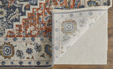 Homeroots 5' X 8' Ivory And Blue Floral Power Loom Non Skid Area Rug With Fringe  Polypropylene 513998