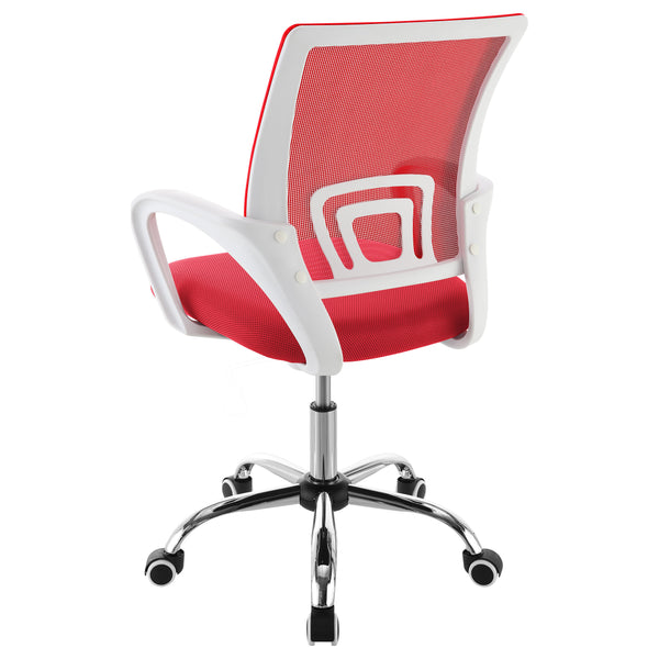 English Elm Anaheim Breathable Mesh Upholstered Office Chair with Chrome Base, Adjustable Height & Arms for Comfort Red B062P299805