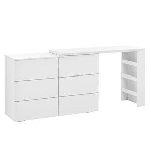 English Elm Six Drawers Multi-Functional White Desk With Removable Top – Versatile Storage For Home & Office W3871P369001-GIGA