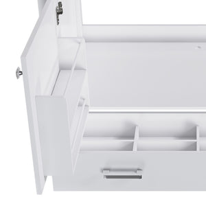 English Elm Modern 43 Inch Bathroom Vanity Solid Wood Cabinet with Soft Close Drawers Storage W509S00170