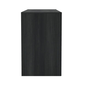 English Elm Linda 72" Dresser Charcoal Gray – 6-Drawer Minimalist Woodgrain Storage with Smooth Rounded Fronts B365S00066