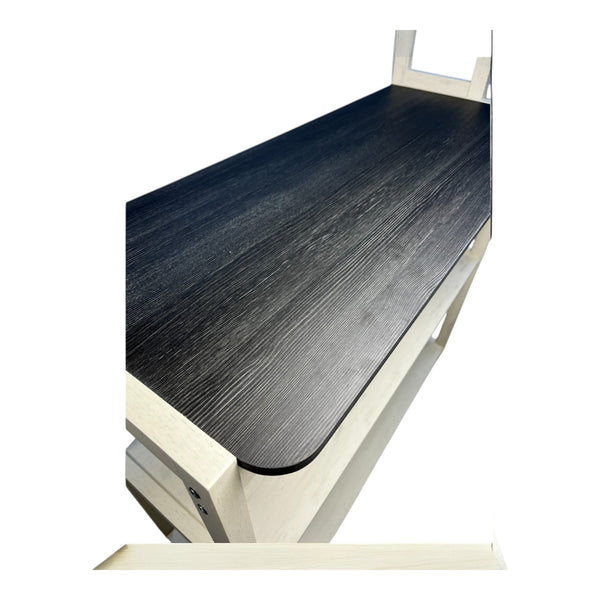 English Elm 39.37" 5-Tier Bakers Rack for Kitchen with Spacious Shelves, Durable Particle Board, Coffee Bar Stand Black White W1412P230435