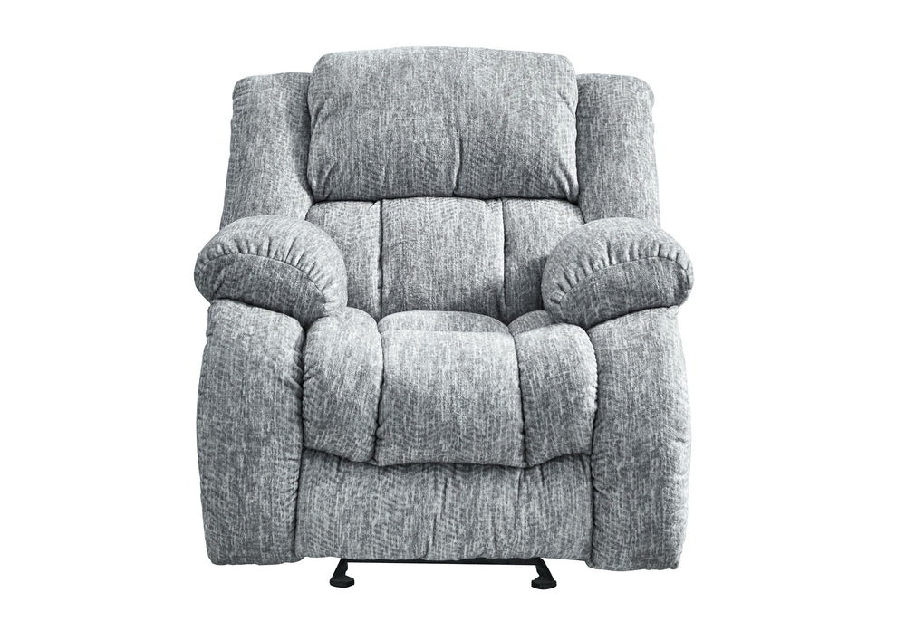 English Elm STONIC Gray Glider Recliner with Plush Zaftig Fabric, Manual Recline, Soft-Close Console, Cozy Cushioning B201P216013