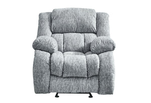 English Elm STONIC Gray Glider Recliner with Plush Zaftig Fabric, Manual Recline, Soft-Close Console, Cozy Cushioning B201P216013